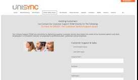 
							         Customer Support - Unisync								  
							    
