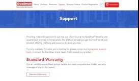 
							         Customer Support | Warranty | Goodman Manufacturing								  
							    