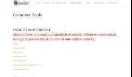 
							         Customer Tools | AireNet								  
							    