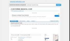 
							         customer.nayatel.com at WI. Customer Portal Nayatel - Website Informer								  
							    