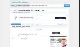 
							         customerportal.auxillis.com at Website Informer. Visit Customerportal ...								  
							    
