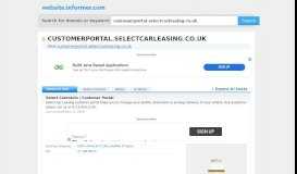 
							         customerportal.selectcarleasing.co.uk at WI. Select Car Leasing ...								  
							    