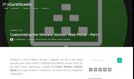 
							         Customising the VMware Horizon Web Portal - Part 1 - vGarethLewis								  
							    