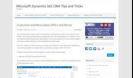 
							         Customize and Personalize Office 365 Portal | Microsoft Dynamics 365 ...								  
							    