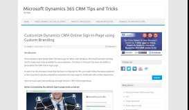 
							         Customize Dynamics CRM Online Sign-In Page using Custom ... - Inogic								  
							    