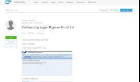
							         Customizing Logon Page on Portal 7.4 | SAP Blogs								  
							    