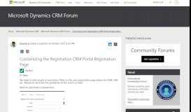 
							         Customizing the Registration CRM Portal Registration Page ...								  
							    