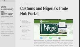 
							         Customs and Nigeria's Trade Hub Portal « What Happened to the ...								  
							    