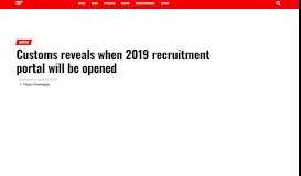 
							         Customs reveals when 2019 recruitment portal will ... - Daily Post Nigeria								  
							    