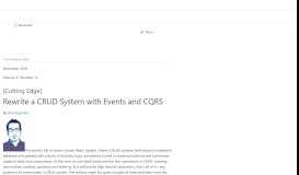 
							         Cutting Edge - Rewrite a CRUD System with Events and CQRS								  
							    