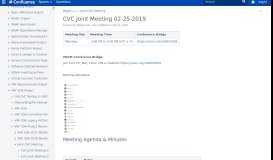
							         CVC Joint Meeting 02-25-2019 - Developer Wiki - Confluence								  
							    