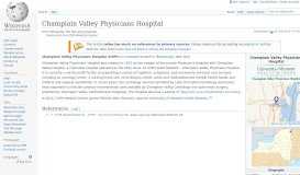 
							         CVPH Medical Center - Wikipedia								  
							    