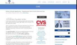 
							         CVS Application | 2019 Careers, Job Requirements & Interview Tips								  
							    