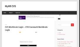 
							         CVS Caremark Workbrain Login - MyHR CVS								  
							    