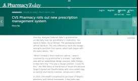 
							         CVS Pharmacy rolls out new prescription management system ...								  
							    