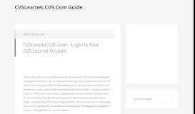 
							         CVSLearnet.CVS.com – Login to Your CVS Learnet Account								  
							    