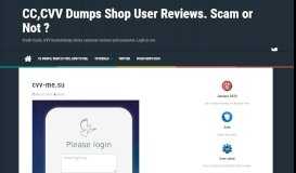 
							         cvv-me.su – CC,CVV Dumps Shop User Reviews. Scam or Not ?								  
							    