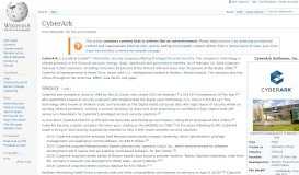 
							         CyberArk - Wikipedia								  
							    