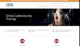 
							         Cybersecurity Training Online | Information Security Online ... - SANS.org								  
							    