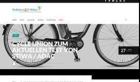 
							         Cycle Union zum aktuellen Test von StiWa / ADAC - Pedelecs und E ...								  
							    