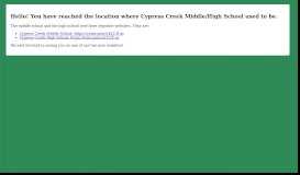 
							         Cypress Creek Middle/High School |								  
							    