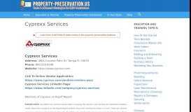 
							         Cyprexx Services - Property Preservation								  
							    