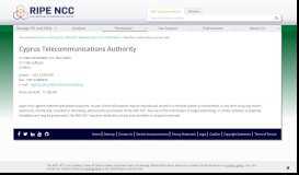 
							         Cyprus Telecommunications Authority - RIPE NCC								  
							    