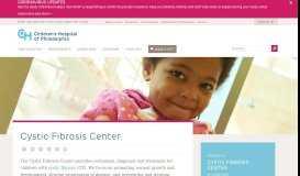 
							         Cystic Fibrosis Center | Children's Hospital of Philadelphia								  
							    