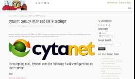 
							         cytanet.com.cy IMAP and SMTP settings – Bytefreaks.net								  
							    