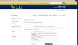 
							         D2L Login - East Tennessee State University								  
							    