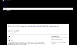 
							         D365 On-Prem Reporting Server Web Portal App 500 internal error ...								  
							    