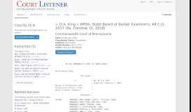 
							         DA King v. BPOA, State Board of Barber Examiners - CourtListener.com								  
							    
