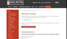 
							         DAA Online Training - Digital Analytics Association								  
							    