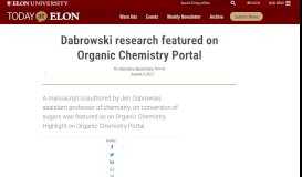 
							         Dabrowski research featured on Organic Chemistry Portal								  
							    
