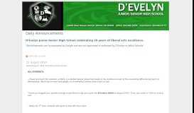
							         Daily Announcements - D'Evelyn Junior/Senior - Google Sites								  
							    