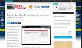 
							         Daimler launches Detroit Connect portal and analytics service								  
							    