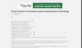 
							         Dairy Farmers of America explores blockchain technology ...								  
							    