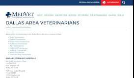 
							         Dallas Area Veterinarians | MedVet | Emergency and Specialty Vets								  
							    