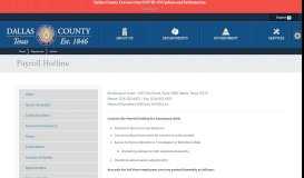 
							         Dallas County Auditor | Payroll Hotline								  
							    