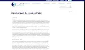 
							         Danaher Anti-Corruption Policy | Sea-Bird Scientific								  
							    