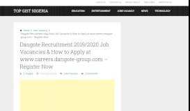 
							         Dangote Recruitment 2019/2020 Job Vacancies & How to Apply at ...								  
							    