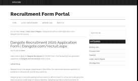 
							         Dangote Recruitment - Recruitment Form Portal								  
							    