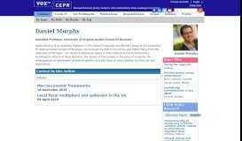 
							         Daniel Murphy | VOX, CEPR Policy Portal - VoxEU								  
							    