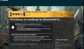 
							         Darnassus to Ironforge or Stormwind travel guide - WoWWiki - Fandom								  
							    