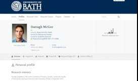 
							         Darragh McGee — the University of Bath's research portal								  
							    