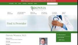 
							         Darwin Wooten, M.D. - Magnolia Regional Health Center								  
							    
