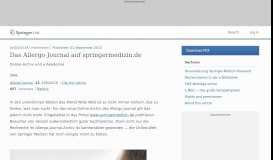 
							         Das Allergo Journal auf springermedizin.de | SpringerLink								  
							    