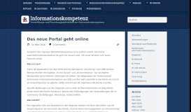 
							         Das neue Portal geht online - Informationskompetenz								  
							    