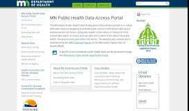 
							         Data Access portal - Minnesota Department of Health								  
							    
