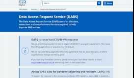 
							         Data Access Request Service (DARS) - NHS Digital								  
							    
